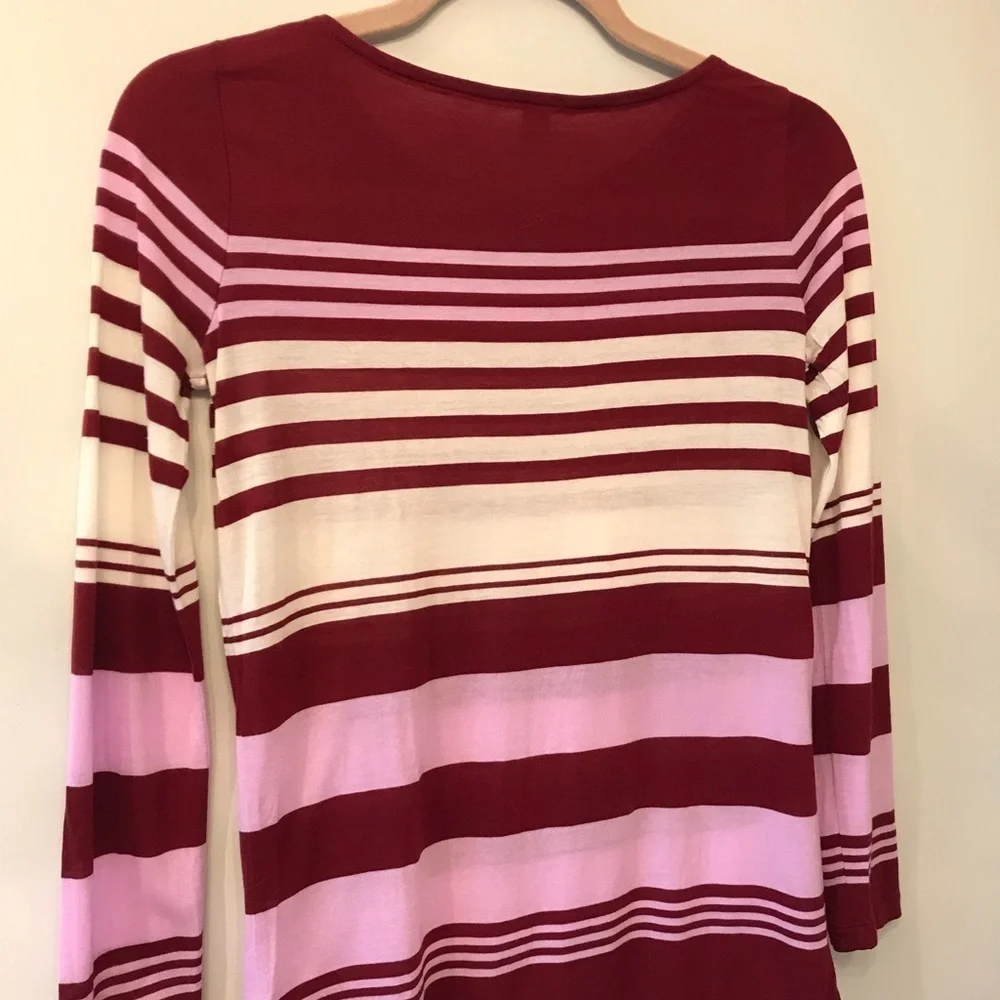 J Crew Basic Striped Shirt Tee XXS Purple​​​​​​​